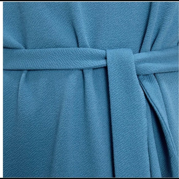 🍾HP🍾Zara Blue Textured Short Sleeve Dress Size XL NWOT - Picture 4 of 11